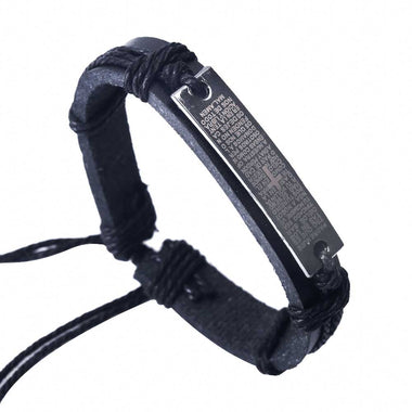 Vintage Bible Cross Leather Bracelets
