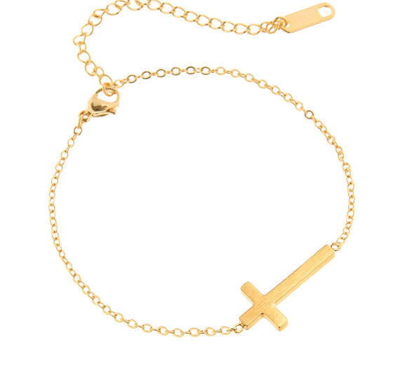 Stainless Steel Cross Charm Bracelet