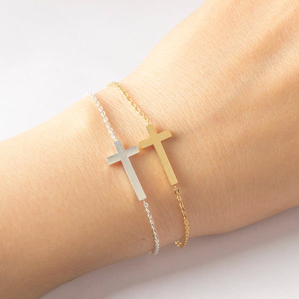 Stainless Steel Cross Charm Bracelet