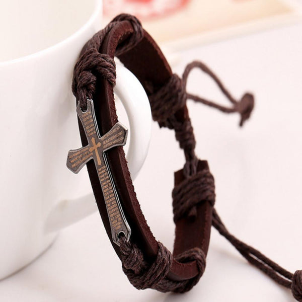 Vintage Leather Cross Bracelets