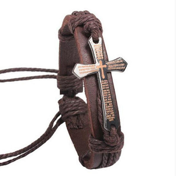 Vintage Leather Cross Bracelets