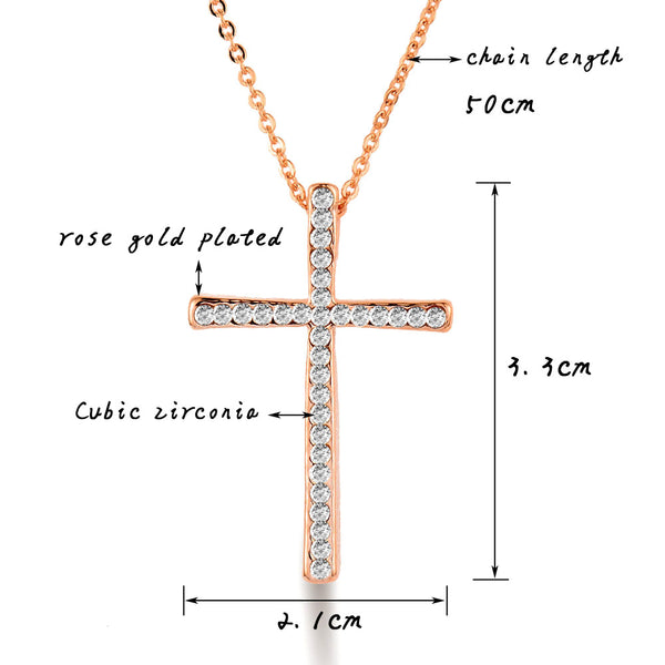Rhinestone Cross Pendant Necklace