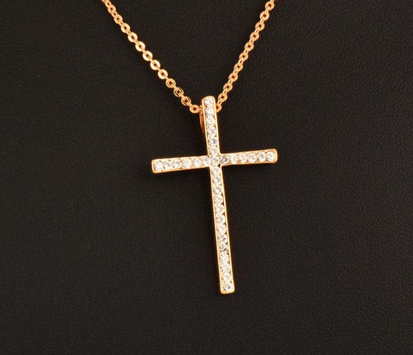 Rhinestone Cross Pendant Necklace