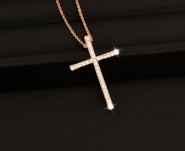 Rhinestone Cross Pendant Necklace