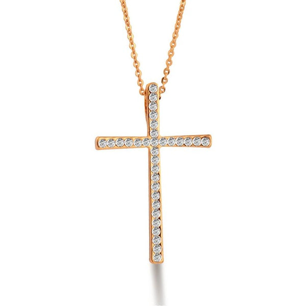 Rhinestone Cross Pendant Necklace